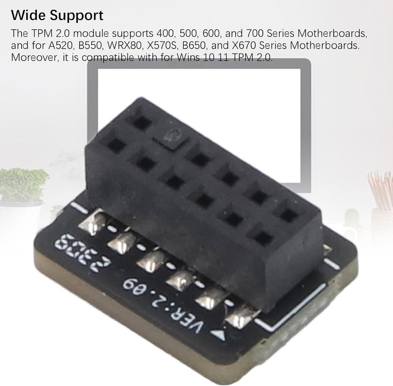TPM 2.0 Encryption Security Module, SPI 12Pin Security Module for A520, B550, WRX80, X570S, B650, TPM Security Module for Motherboard - Image 3