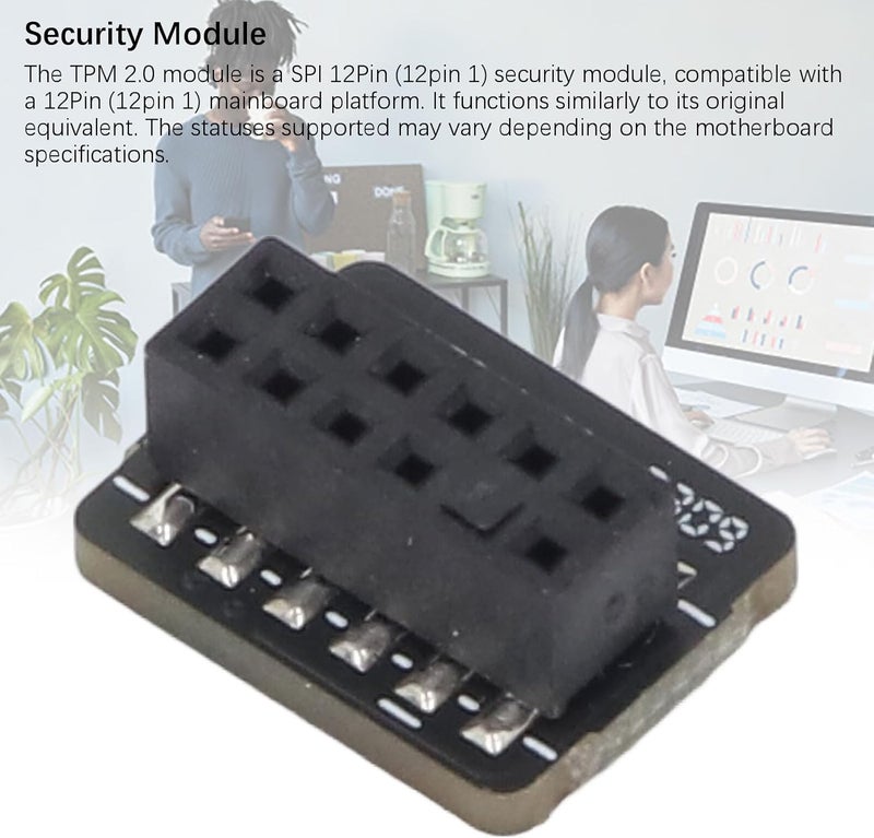 TPM 2.0 Encryption Security Module, SPI 12Pin Security Module for A520, B550, WRX80, X570S, B650, TPM Security Module for Motherboard - Image 2