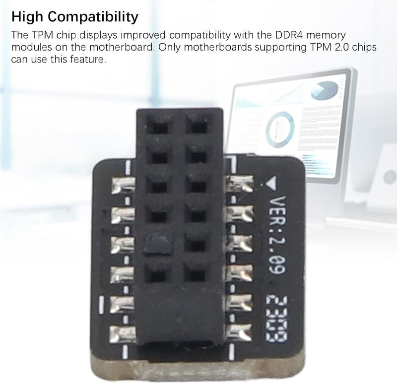 TPM 2.0 Encryption Security Module, SPI 12Pin Security Module for A520, B550, WRX80, X570S, B650, TPM Security Module for Motherboard - Image 4