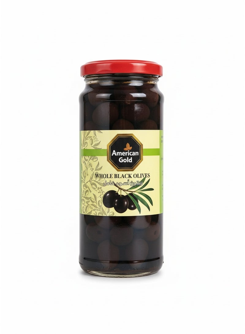 American Gold Whole Black Olives 360g - Image 1