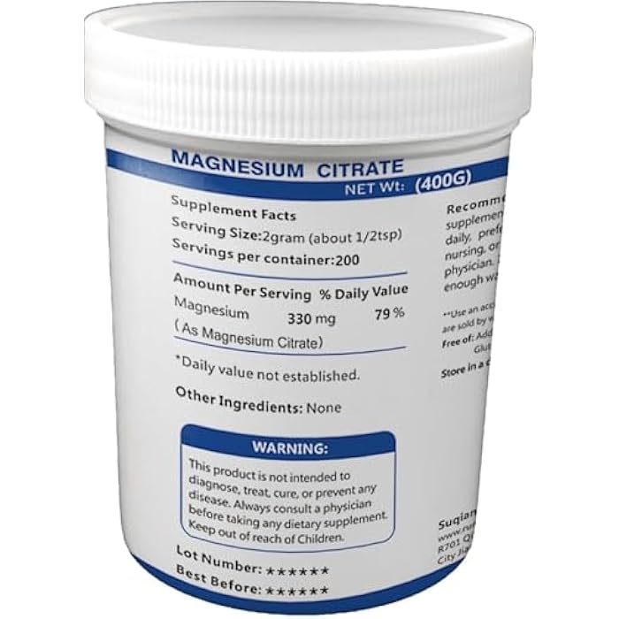 RUNMAG Food Grade Magnesium Citrate Powder, Vegan unflavored Magnesium Citrate Powder 400 Grams - Image 2