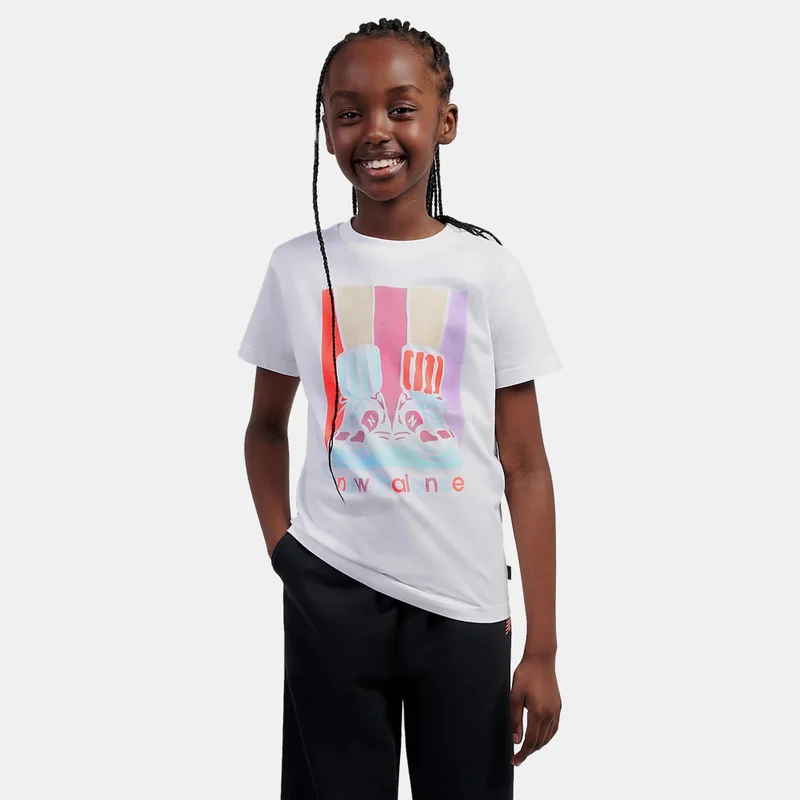 نيو بالانس تيشيرت برسومات كتابية للأطفال