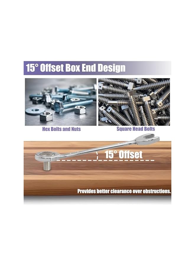 promass SAE Mini Wrench Set, 10Pcs Open End Box End Small Wrenches Midget Combination Wrench Set 5/32"-7/16" - Image 5