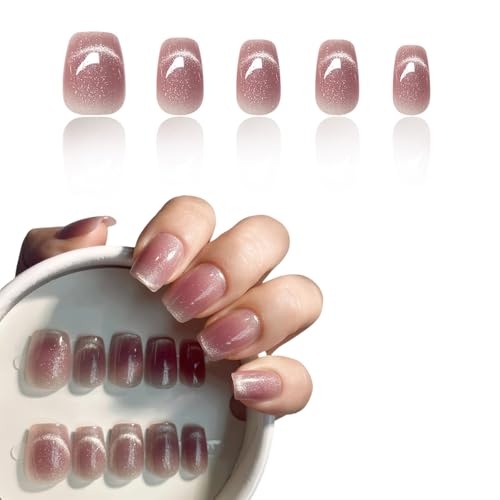 ANZAILALA 30pcs Press On Nails, Short Fake Nails, Artificial Nails for Women Nails Extension Kit with Nail Stickers - Image 1
