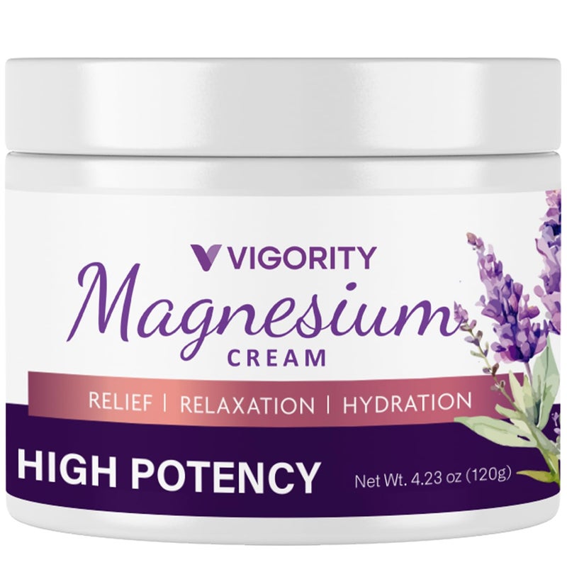 VIGORITY Magnesium Lotion for Kids & Babies Sleep - Bedtime Calming Body Cream with Natural Ingredients & Multi Vitamins - Topical Magnesium Soothing Relief, Promotes Relaxation (4.23 Ounce, Lavender) - Image 1