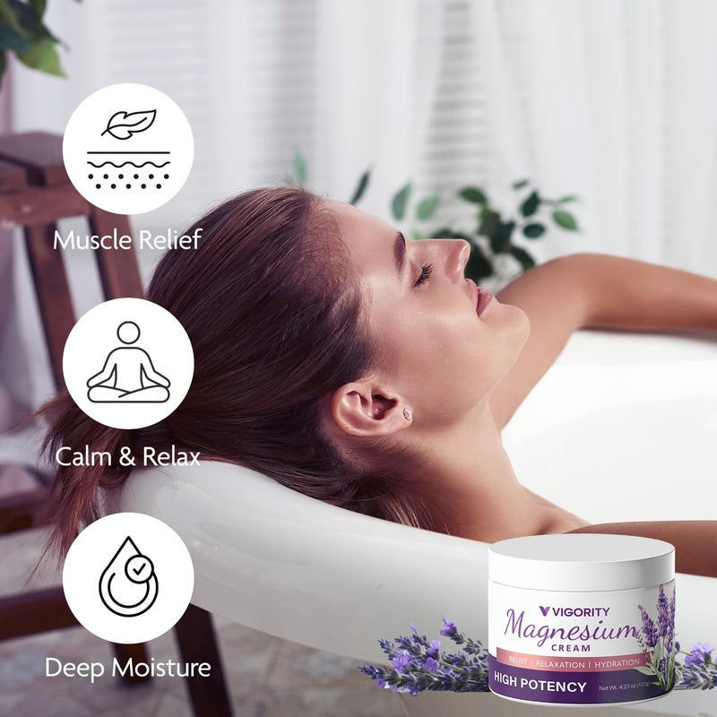 VIGORITY Magnesium Lotion for Kids & Babies Sleep - Bedtime Calming Body Cream with Natural Ingredients & Multi Vitamins - Topical Magnesium Soothing Relief, Promotes Relaxation (4.23 Ounce, Lavender) - Image 5