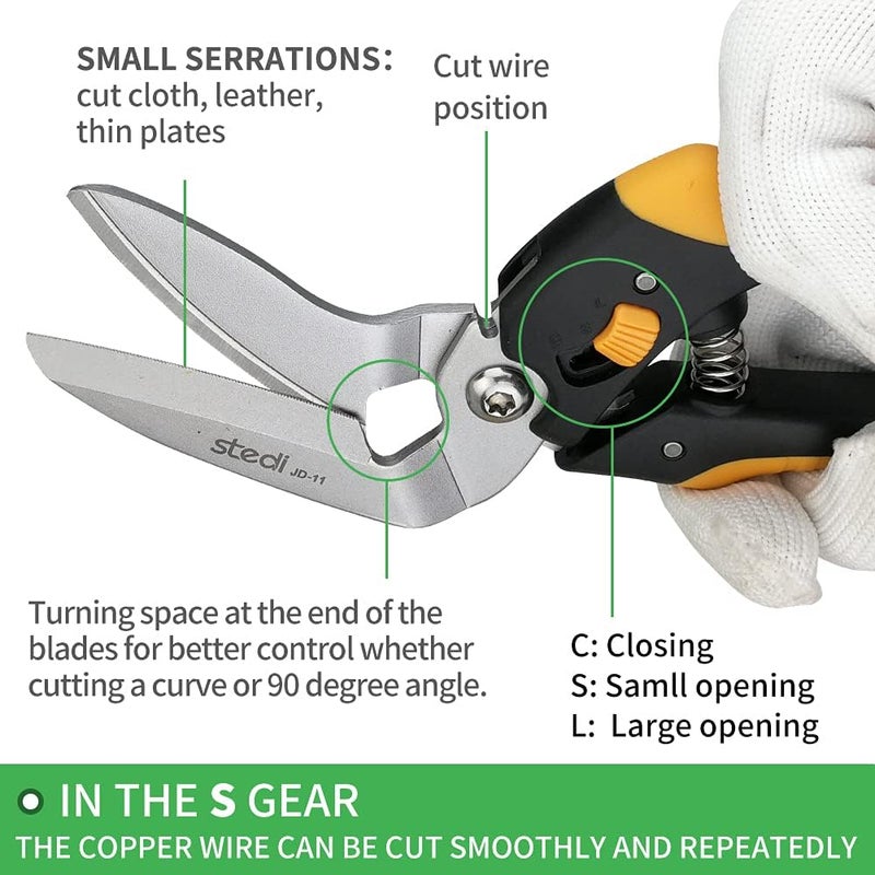 Stedi 9-Inch Scissor Heavy Duty, All Purpose Scissors, Cardboard and Carpet Shears, TPR Handle, Extremely Sharp Blades with Finely Serrated -Easy Cutting Thick Paper, Leather, Fabric - Image 5