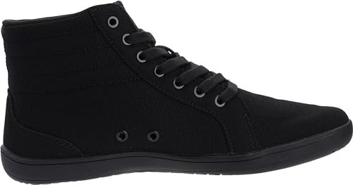 WHITIN Men's Wide Toe Box High Top Barefoot Shoes Boots Casual Canvas Sneakers Zero Drop Sole Size 13 Minimalist Fashion Walking Gym All Black 47 - Image 3