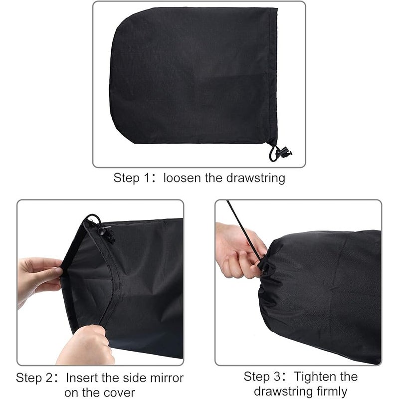 Side View Mirror Cover Auto Rearview Protection Cover Snow Ice Mirror Covers Exterior Rear View Accessories Universal Size for Cars, Black (4 Pieces) - Image 4
