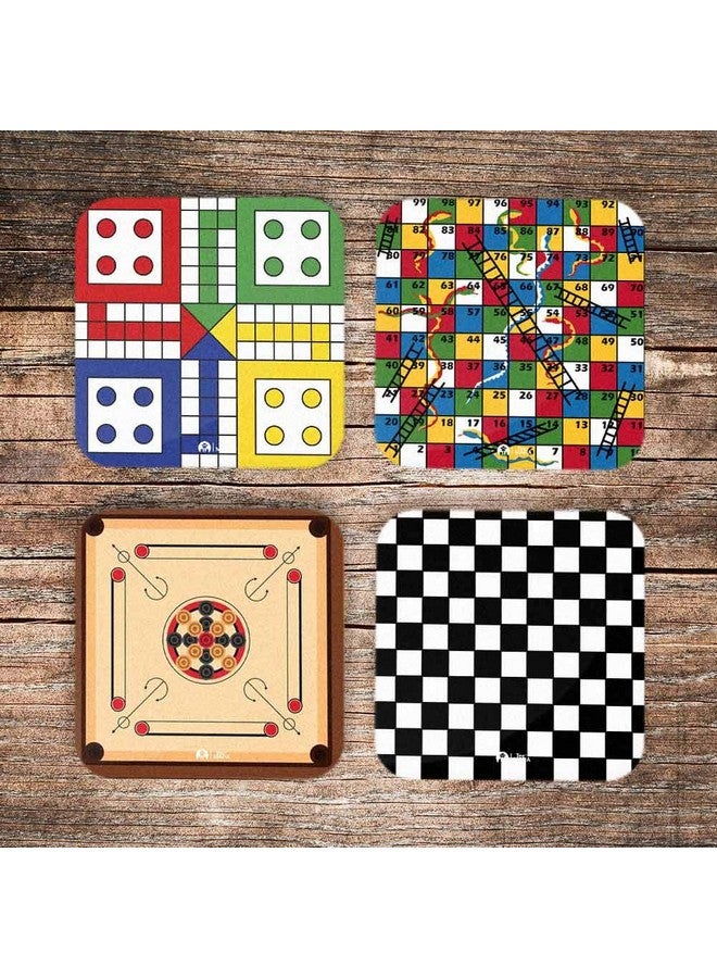 Tee Mafia Tee Mafia Printed Game Snake and Ladders MDF Wood Material Tea Coaster for Office , Dining , Multicolour -Set of 4 - Image 3