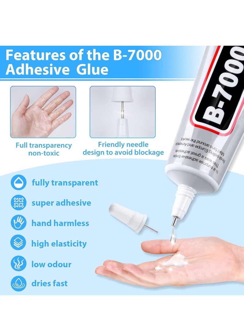 MJZ (2pcsx50 ml) B-7000 Super Glue, Industrial Strength Adhesive B7000 Multifunctional Glue Paste for Rhinestones Crafts, Clothes Shoes, Fabric, Jewelry Making, Cell Phones, Tablet, Wood, Rubber, Leather Textile - Image 3
