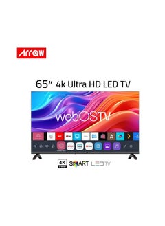 ارو تلفزيون ذكي LED بدقة 4K مقاس 65 بوصة، webOS ، دقة UHD 3840x216016:9، ذاكرة وصول عشوائي 1.5 جيجابايت، ذاكرة قراءة فقط 8 جيجابايت، Dolby Atmos، صوت DTS Premium، صوت Bluetooth، HDR10+، 3 منافذ HDMI و2 منافذ USB، ريموت ماجيك مع تحكم صوتي بدون استخدام اليدين، WiFi | RO-65LPW  - Image 1
