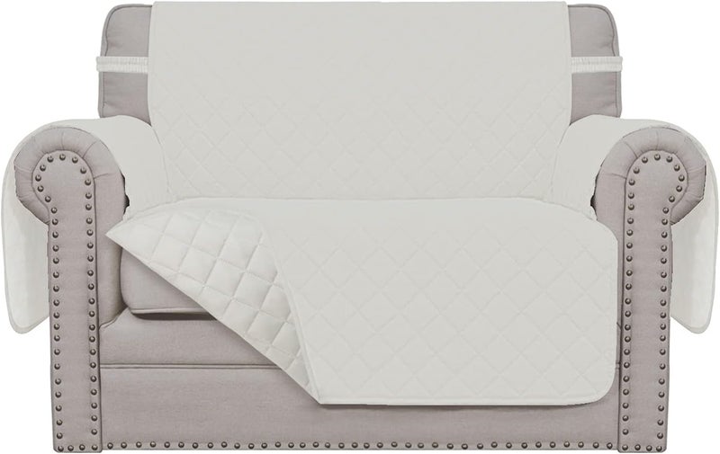Oversized Chair Sofa Slipcover Reversible Sofa Cover Water Resistant Couch Cover Furniture Protector Cover with Elastic Straps for Pets Dog (Oversized Chair, Ivory/Ivory) - Image 1