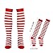 Vinsatin 6 Pcs Costume Set for Kids Include Tulle Tutu Skirt Striped Knee Long Socks Shirt Blue Headband Red and Blue89 Age - Image 4