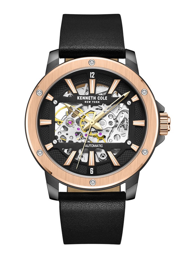 Kenneth Cole New York 44mm Automatic Men's Watch with Black Silicone Strap  - Image 1