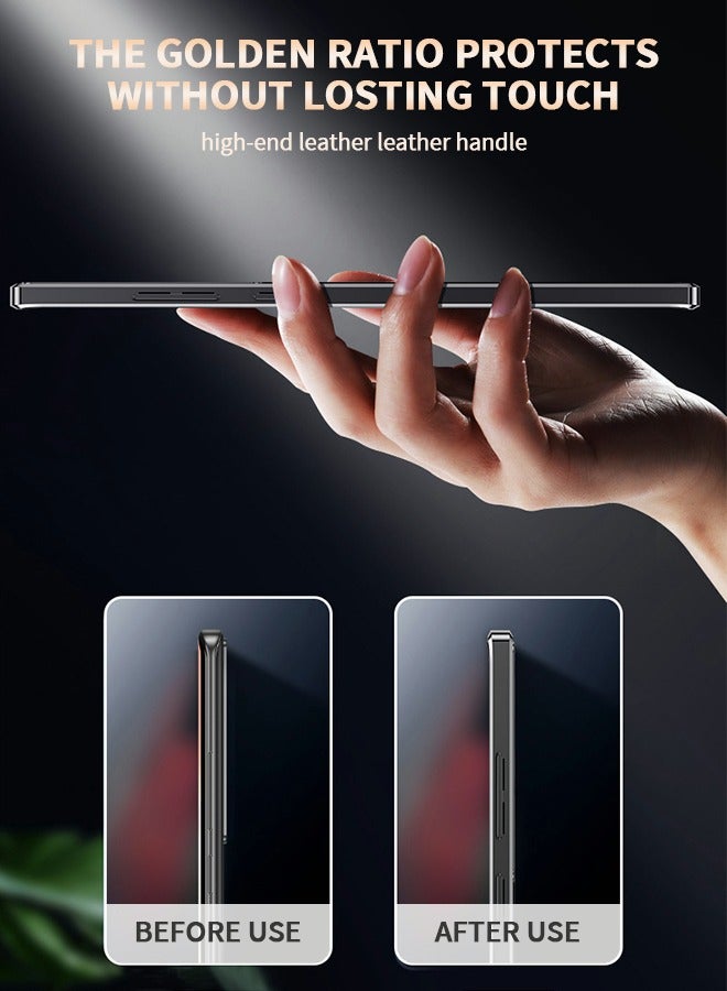 GROIC جراب فاخر لهاتف Samsung Galaxy S22 Ultra 5g 6.8 بوصة مصنوع من ألياف الكربون وغطاء خلفي من الجلد متوافق مع جراب هاتف S22ultra 2022 لحماية الكاميرا مضاد للصدمات (s22 Ultra، أسود) - Image 3