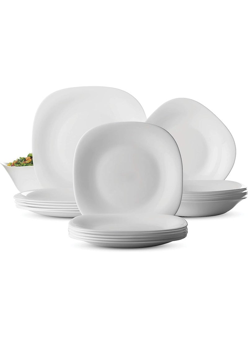 White Dinner Set – 26 Pieces Modern Design - Image 1