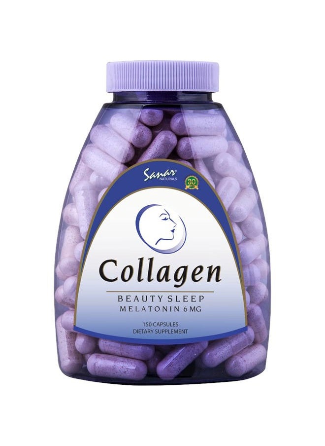 Sanar Naturals - Collagen Pills Beauty Sleep with Melatonin 6 mg - Boost Hair Skin Nails Joints - Hydrolyzed Collagen for Women and Men Peptides Supplement, 150 Capsules - Image 1