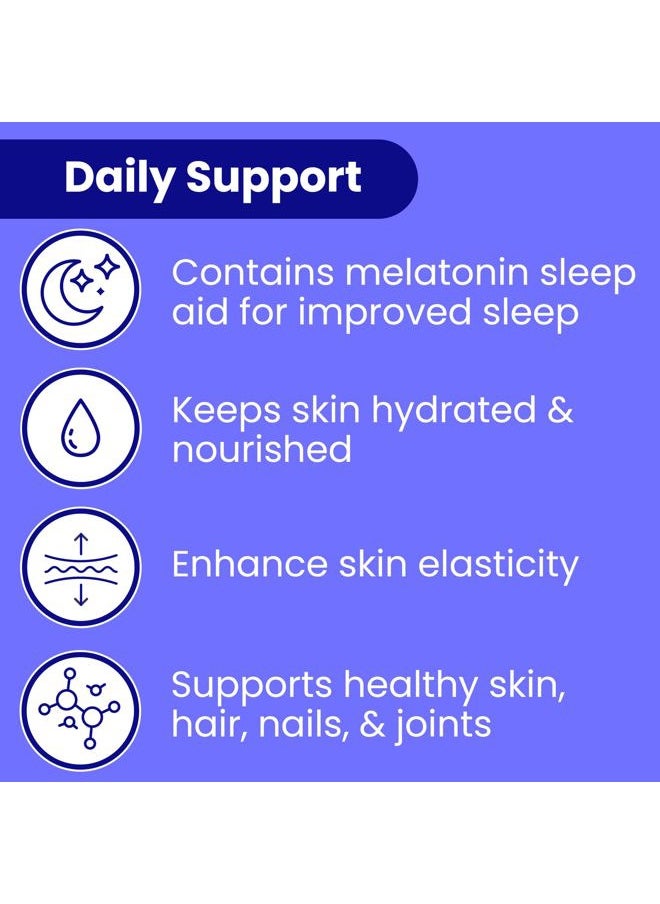 Sanar Naturals - Collagen Pills Beauty Sleep with Melatonin 6 mg - Boost Hair Skin Nails Joints - Hydrolyzed Collagen for Women and Men Peptides Supplement, 150 Capsules - Image 1