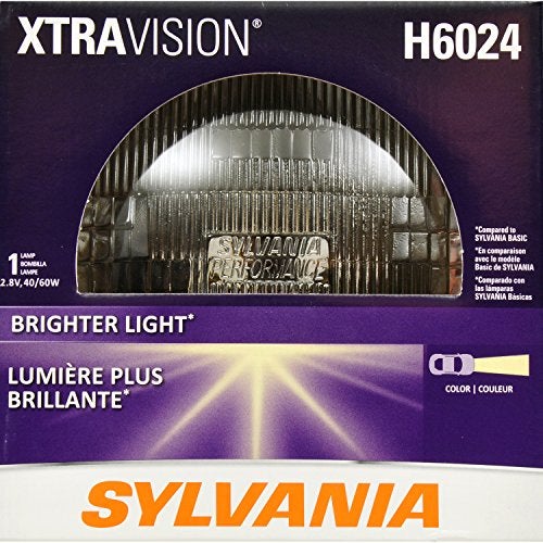 مصباح أمامي هالوجين مغلق SYLVANIA H6024 XtraVision 7 بوصة PAR56 يحتوي على 1 لمبة H6024XVBX