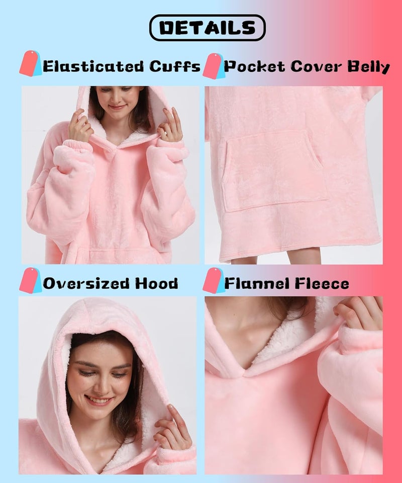 Solvienne Wearable Blanket Hoodie, Men Women Soft Flannel with oversized Pocket Christmas Halloween Cozy Lounge Wear - Image 4