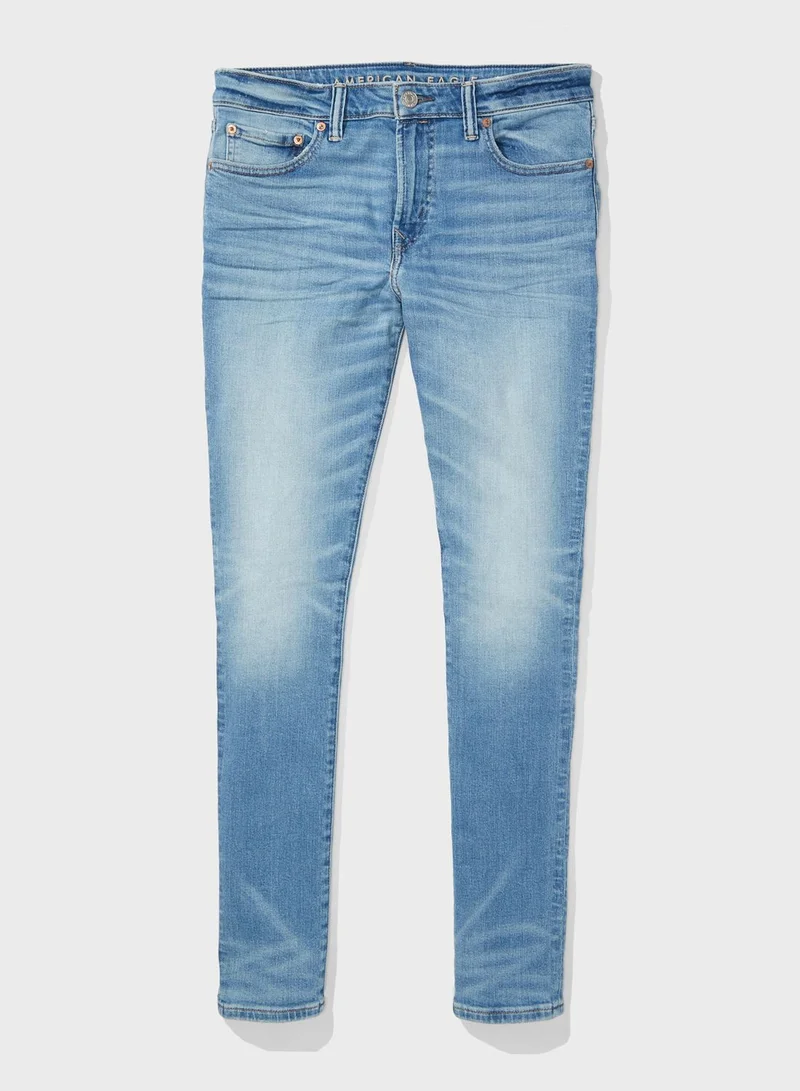 American Eagle Airflex+ Light Wash Skinny Fit Jeans