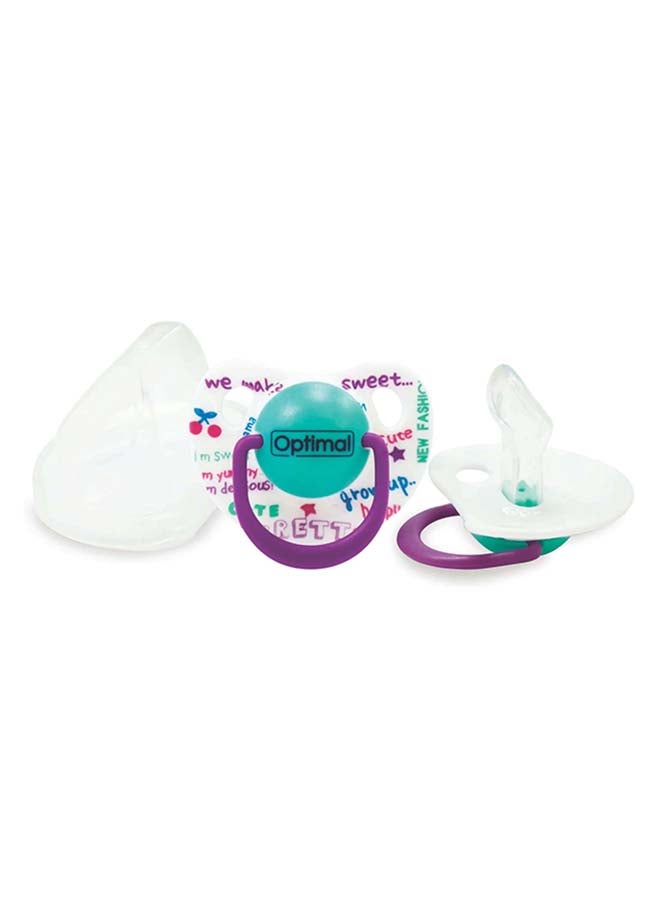 Optimal Orthodontic Silicone Pacifier 6M+, White - Image 1