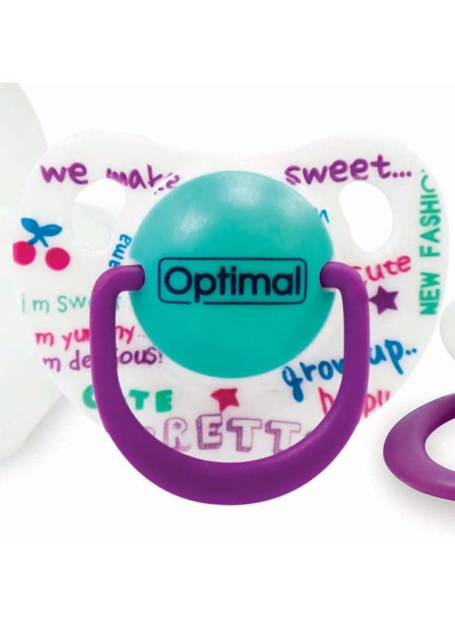 Optimal Orthodontic Silicone Pacifier 6M+, White - Image 2
