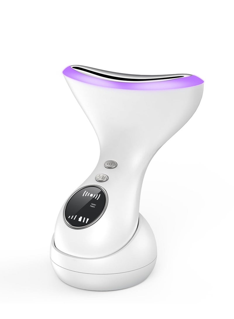 الأزرق جي دبليو SYOSI Face Massager EMS Facial with LED Display 3 Light Modes Electric 43℃ Lifting Device High Frequency Vibration for Wrinkle Anti-Aging Neck Skin Tightening - Image 1