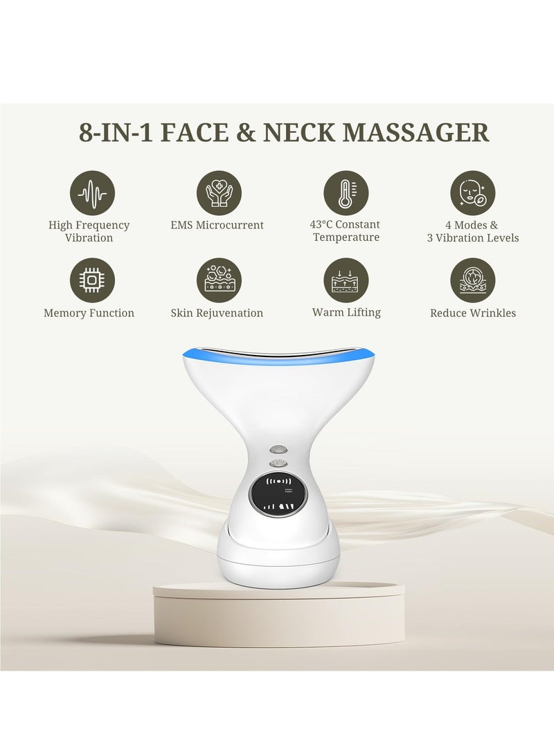 الأزرق جي دبليو SYOSI Face Massager EMS Facial with LED Display 3 Light Modes Electric 43℃ Lifting Device High Frequency Vibration for Wrinkle Anti-Aging Neck Skin Tightening - Image 2