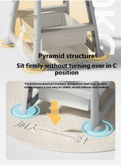 MaBaby Multifunctional Baby High Chair, Dining Chair With Detachable Dining Plate And Chair Leg, Stable Pyramid Structute  - Image 4