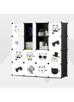 Generic SUPAAR 16 Cubes Wardrobe for Storage Children Wardrobe Kid Dresser Cute Baby Portable Closet Bedroom Armoire Clothes Hanging Storage Rack Cube Organizer  - Image 3