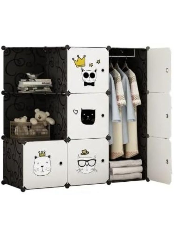 Generic SUPAAR 16 Cubes Wardrobe for Storage Children Wardrobe Kid Dresser Cute Baby Portable Closet Bedroom Armoire Clothes Hanging Storage Rack Cube Organizer  - Image 5
