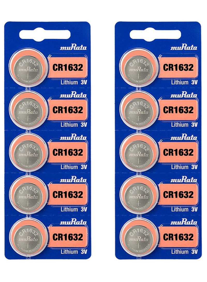 CR1632 Lithium 3V Coin Cell 10 Batteries Made in Japan