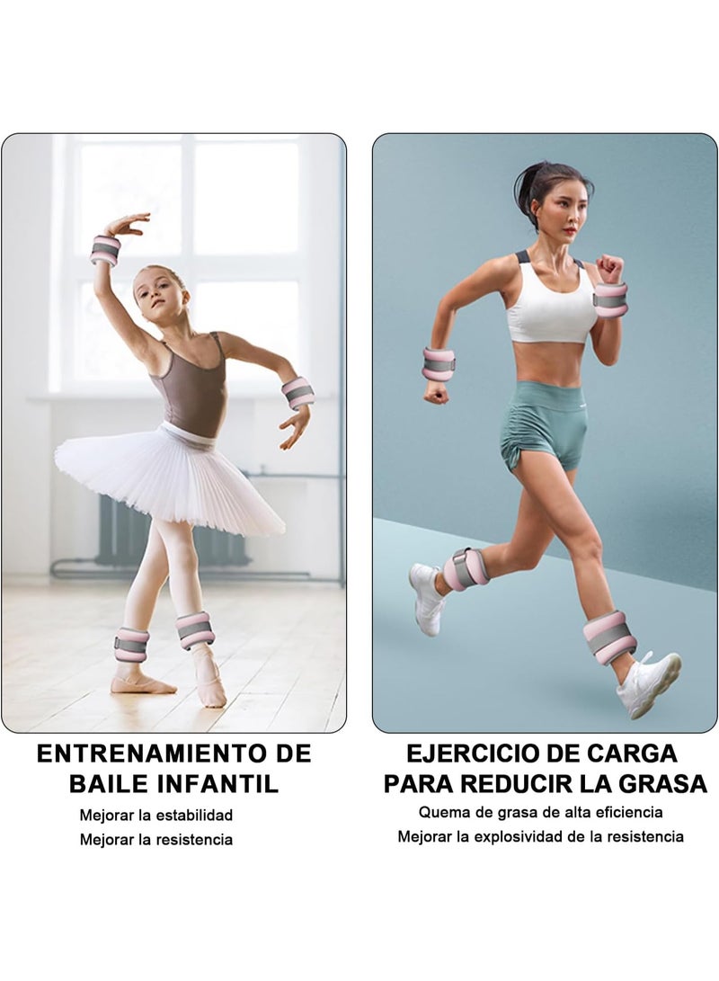 2 قطعة من أوزان الكاحل (وردي)