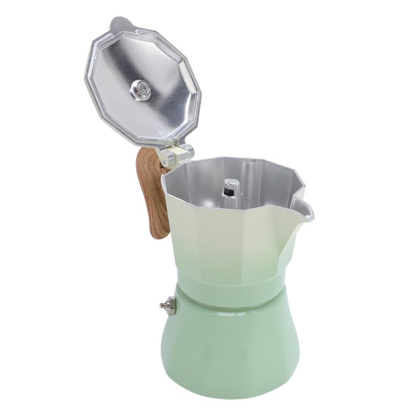 Stovetop Coffee Maker 150ml Gradient Green Aluminum Material Compact Design - Traditional Coffee Experience Single Serve Coffee Maker for Beginners Small Households Busy Lifestyles - Image 5
