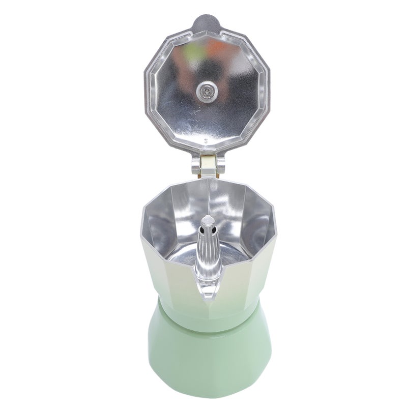 Stovetop Coffee Maker 150ml Gradient Green Aluminum Material Compact Design - Traditional Coffee Experience Single Serve Coffee Maker for Beginners Small Households Busy Lifestyles - Image 4