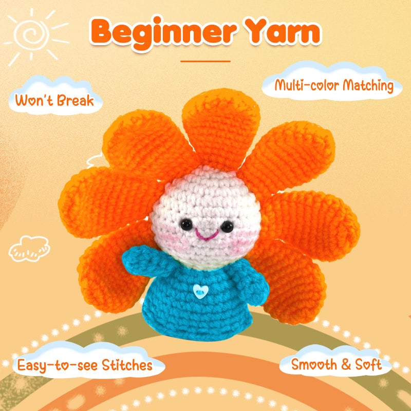 WSICSE 8x50g Beginner Crochet Yarn, Cotton Yarn for Crocheting Easy-to-See Stitches Chunky Thick Soft Yarn for Beginners Crocheting Easter Basket Stuffers - Image 2