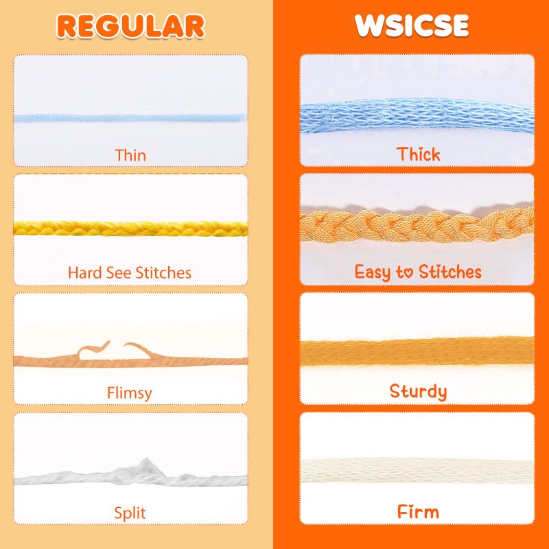 WSICSE 8x50g Beginner Crochet Yarn, Cotton Yarn for Crocheting Easy-to-See Stitches Chunky Thick Soft Yarn for Beginners Crocheting Easter Basket Stuffers - Image 4