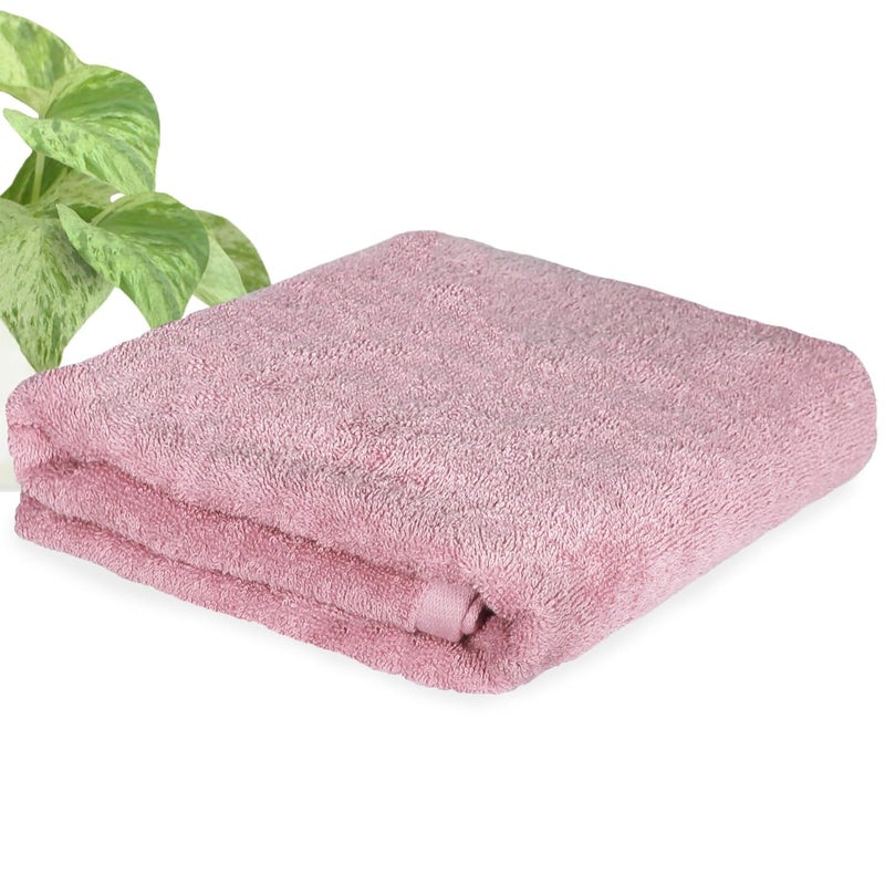 HEELIUM Bamboo Bath Towel Lightweight Quick Drying Ultra Absorbent Towel 140 x 70 cm 400 GSM Pack of 1 Peach - Image 1