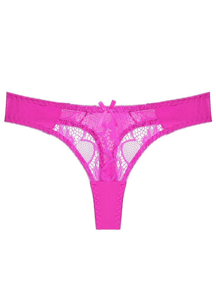 Solid Color Lady Panty Women's Low Waist Lace Briefs