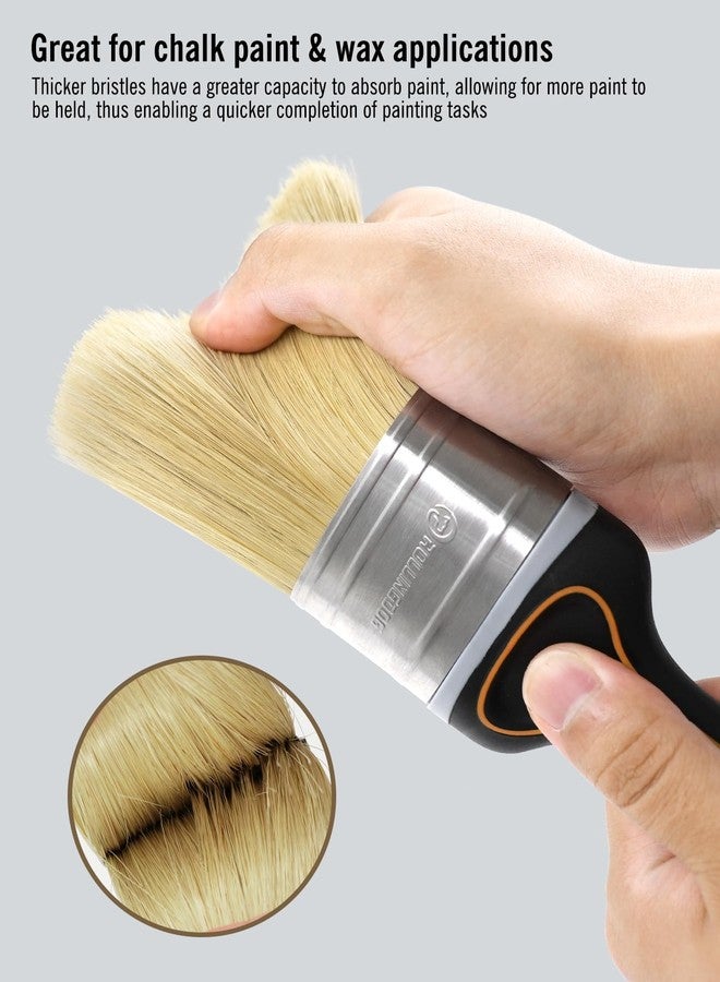 ROLLINGDOG Chalk Paint Brush - 2.4 inch Paint Brush,Chalk Paint Wax Brushes for Furniture Painting,Wood Stain Brush,DIY Painting,Washable Reusable - Image 4