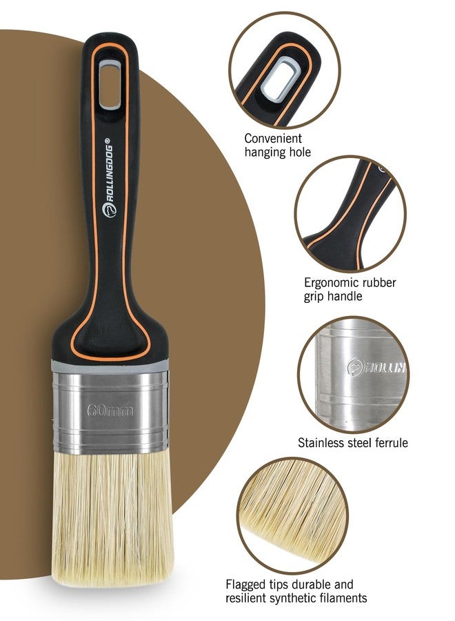 ROLLINGDOG Chalk Paint Brush - 2.4 inch Paint Brush,Chalk Paint Wax Brushes for Furniture Painting,Wood Stain Brush,DIY Painting,Washable Reusable - Image 3