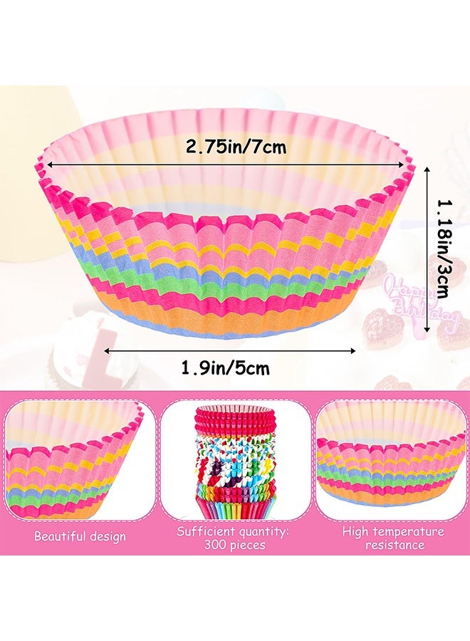 Peachjoy 400 PCS Rainbow Cupcake Liners, Paper, Disposable, Multi-color, Perfect for Birthdays, Parties, and Celebrations - Image 5