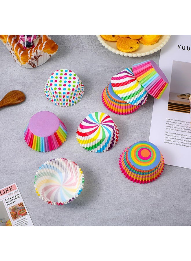 Peachjoy 400 PCS Rainbow Cupcake Liners, Paper, Disposable, Multi-color, Perfect for Birthdays, Parties, and Celebrations - Image 3