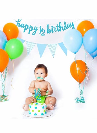6 Months Banner Happy Birthday Banner Happy Birthday Banner Glitter Cake Topper Triangle Flag Banner for Half Year Baby Shower Birthday Party Decoration - pzsku/Z0EC99B804E94A5E7758FZ/45/_/1683178926/1f5021f2-1996-4a60-84c2-0c510ad5f9c4