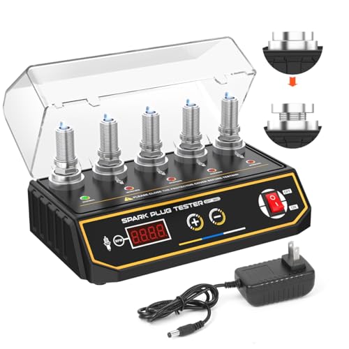 KAISAL Spark Plug Tester Automotive Upgraded 5-Hole Height Adjustable Engine Ignition Coil Tester 200-9000rpm Working Frequency 12V Car Spark Plugs Gap Tool with Digital Display & Indicator Spark Tester - Image 1