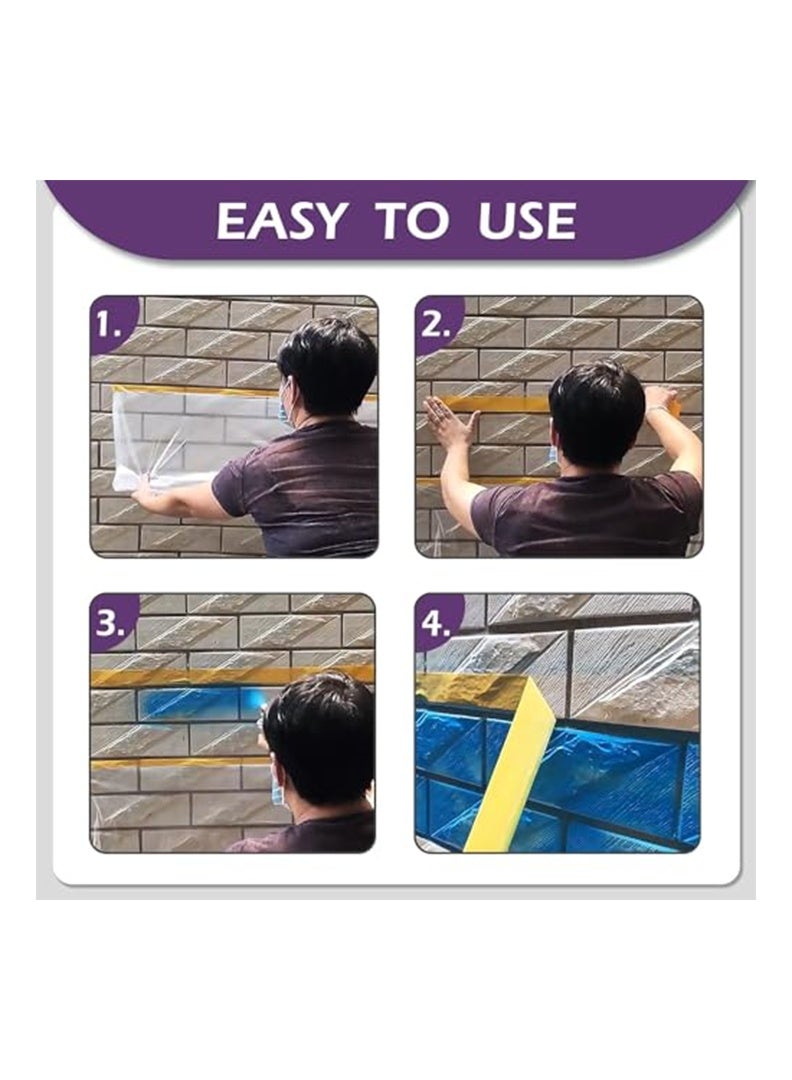 أوغر بلاستيك لتغطية الأرضيات، غطاء أريكة، غطاء أثاث مقاوم للماء والغبار مع شريط لاصق، فيلم مقاوم للغبار، غطاء أثاث واقٍ، غطاء سرير، 300 سم * 20 متر، مناسب للوقاية من الغبار على الأثاث، غطاء بلاستيكي يمكن التخلص منه للحماية أثناء الطلاء، أعمال الديكور الهندسي، فيلم تغطية مسبق اللصق بشريط لاصق - لفة لاصقة واقية مقاومة للماء والغبار لتغطية الألواح السفلية، السيارات، الأثاث، السجاد، الأرضيات، السرير - Image 3