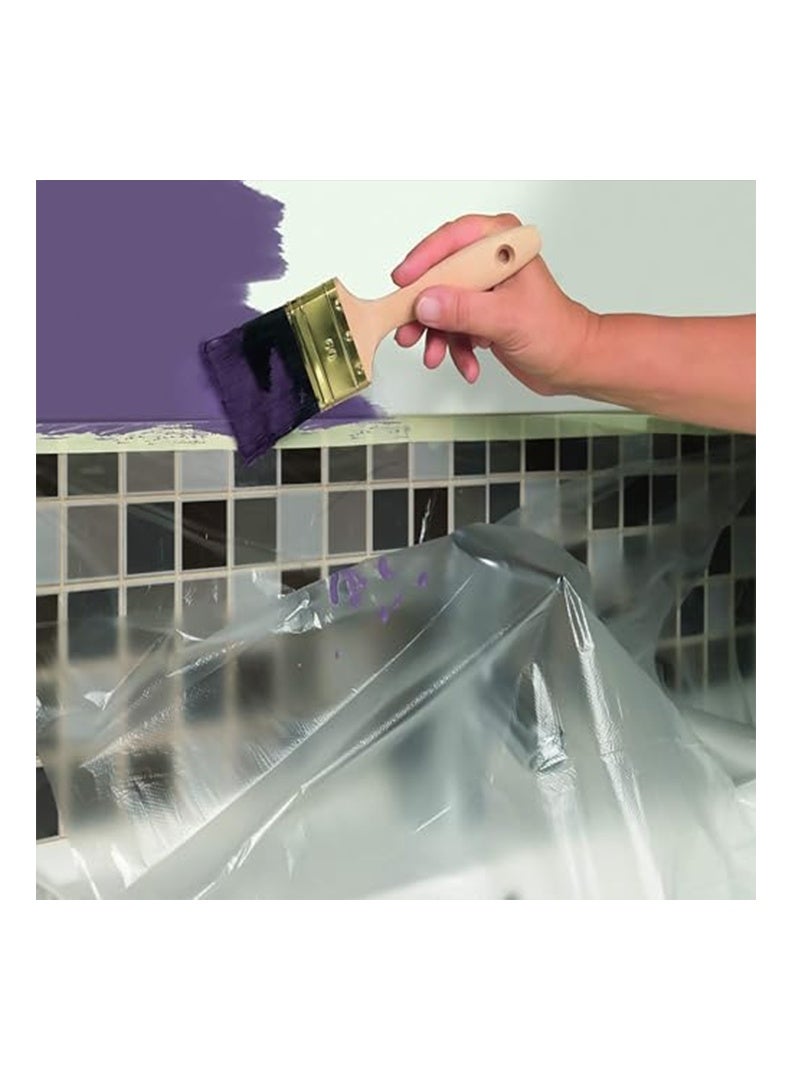 أوغر بلاستيك لتغطية الأرضيات، غطاء أريكة، غطاء أثاث مقاوم للماء والغبار مع شريط لاصق، فيلم مقاوم للغبار، غطاء أثاث واقٍ، غطاء سرير، 300 سم * 20 متر، مناسب للوقاية من الغبار على الأثاث، غطاء بلاستيكي يمكن التخلص منه للحماية أثناء الطلاء، أعمال الديكور الهندسي، فيلم تغطية مسبق اللصق بشريط لاصق - لفة لاصقة واقية مقاومة للماء والغبار لتغطية الألواح السفلية، السيارات، الأثاث، السجاد، الأرضيات، السرير - Image 4