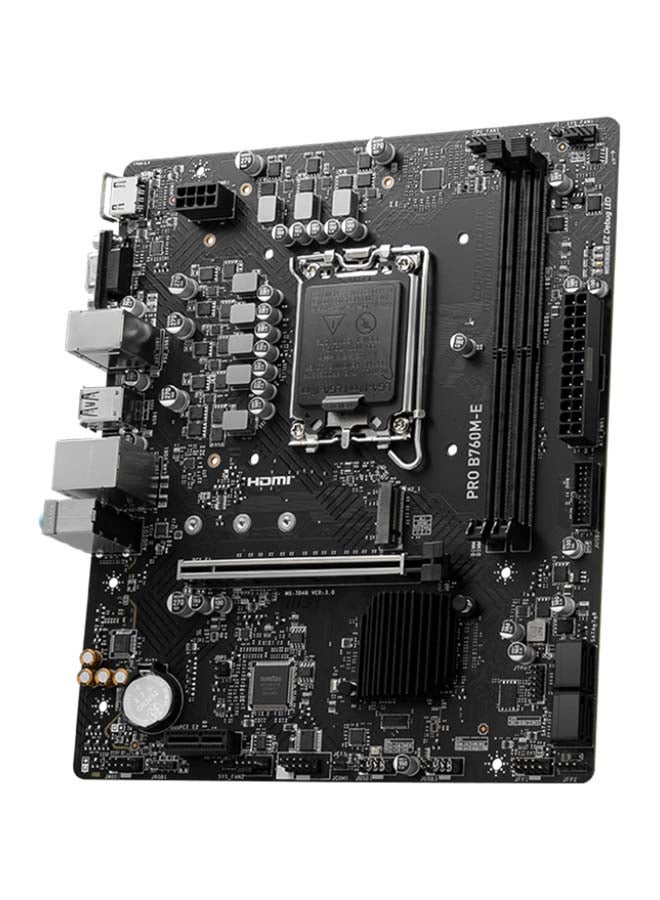 MSI PRO B760M-E LGA 1700 mATX Intel Motherboard, Intel B760 Chipset, 2x DDR5 Slots, 96GB Memory Support, 1x M.2, 4x SATA 6G Storage, 1x PCI-E x16 Slot | 911-7D48-039 Black  - Image 3